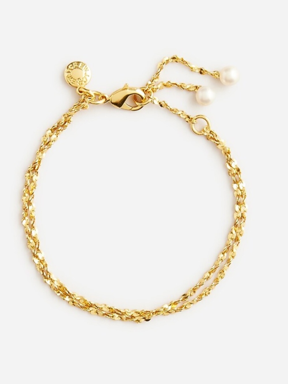 NWT J. Crew Gold Chain Bracelet with Pearl Drops